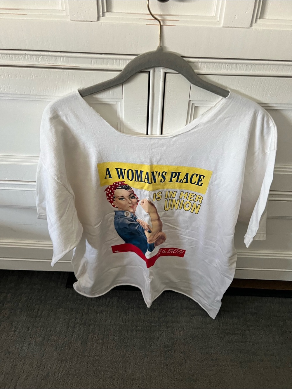 Women's White Graphic Tee - 'A Woman's Place'